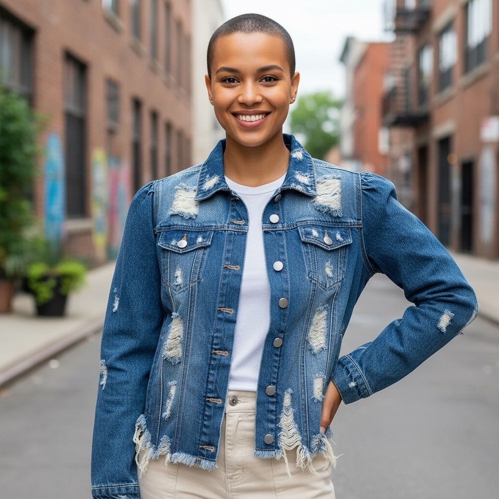 Distressed Blue Denim Jacket